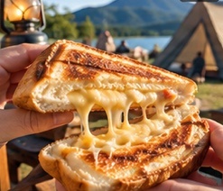 とろけるチーズのホットサンド